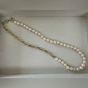 Encirkled 14k Gold and Pearl Necklace
